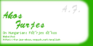 akos furjes business card